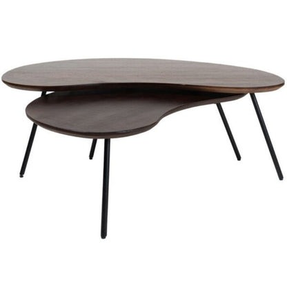 ORGANISCHE SALONTAFEL | BRUIN | SET VAN 2