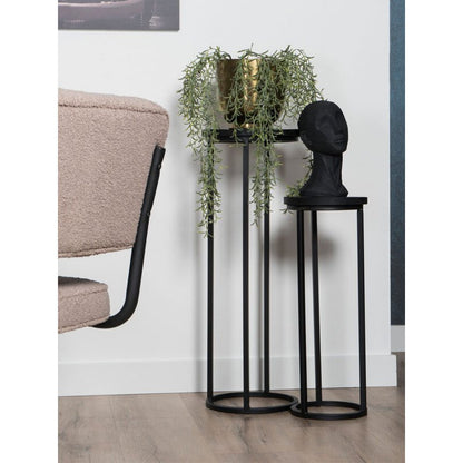 Plantentafels Sam Rond - Set van 3 - Zwart Mangohout