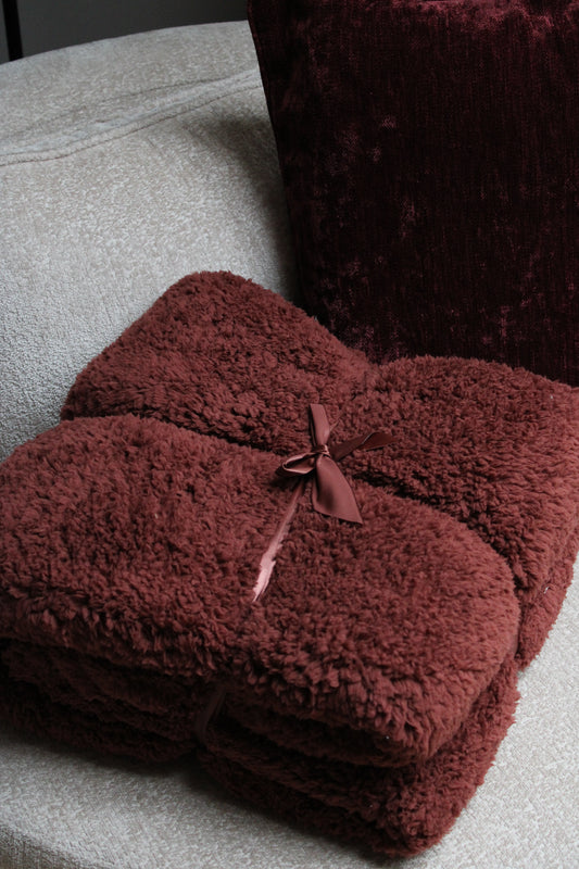 TEDDY PLAID | BURGUNDY | 150X200CM