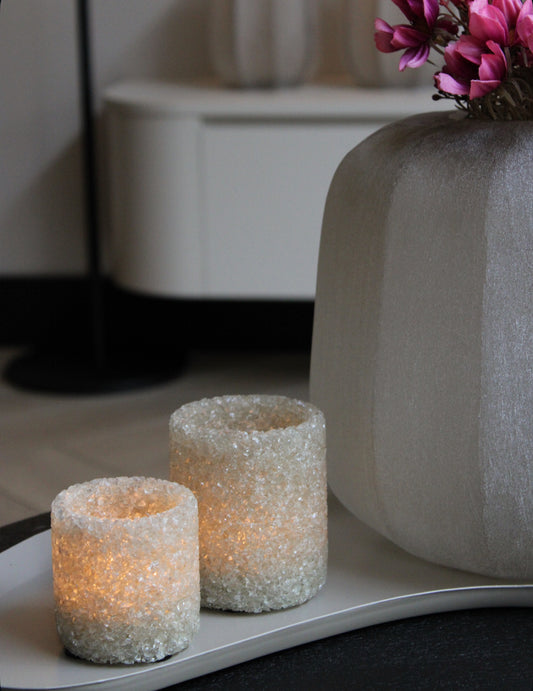 THEELICHT BEIGE| SET VAN 2 | SPARKLY