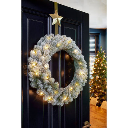 Nagoya Kerstkrans met LED Verlichting en Timerfunctie - H12 x Ø60 cm - Groen