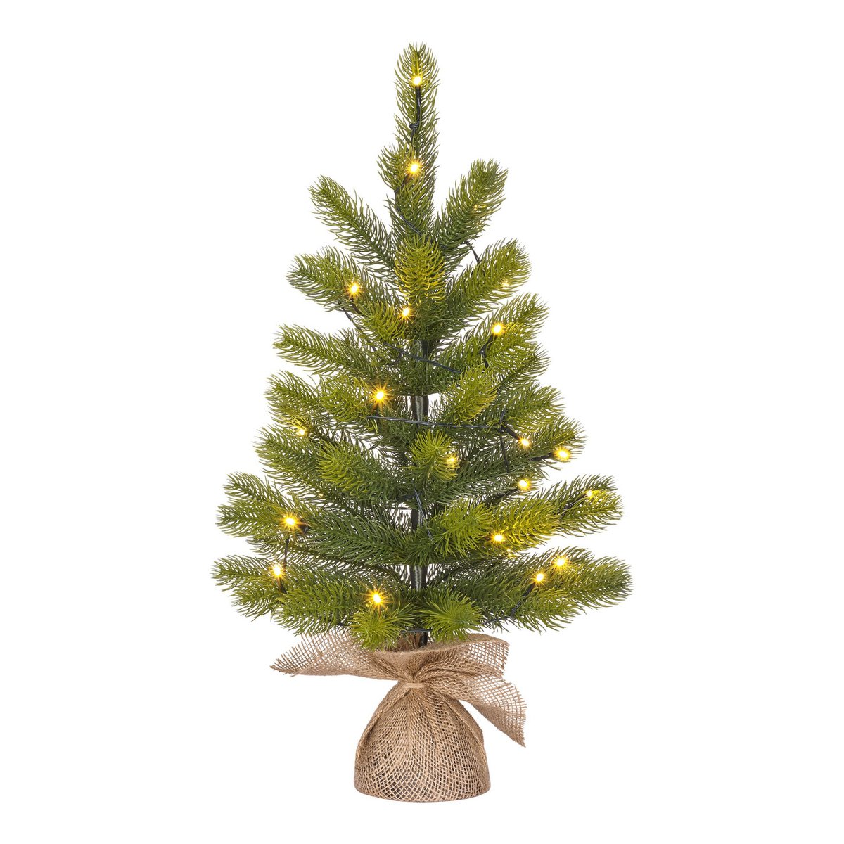 Nagoya Kunstkerstboom in Jute met LED Verlichting - H60 x  Ø44 cm - Groen