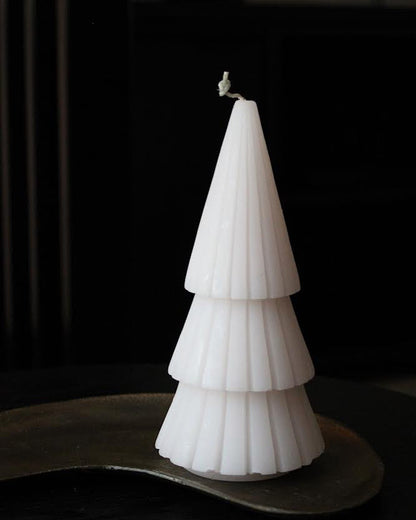 Kerstboom kaarsen beige (3 stuks)