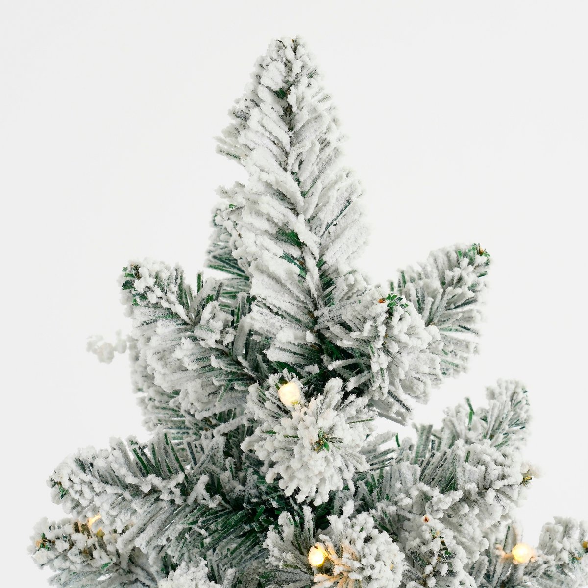 Gerlos Smalle Kunstkerstboom in Jute met Warm Witte LED Verlichting - H90 x Ø41 cm - Groen Frosted