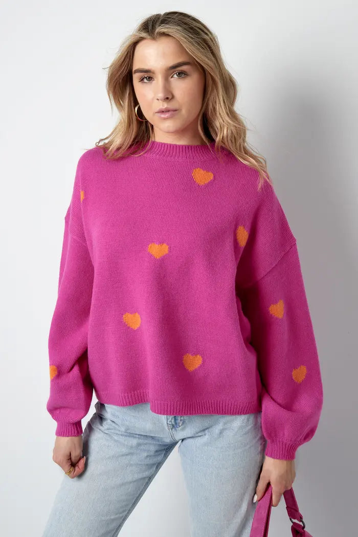 Heartfelt Hugs sweater - fuchsia