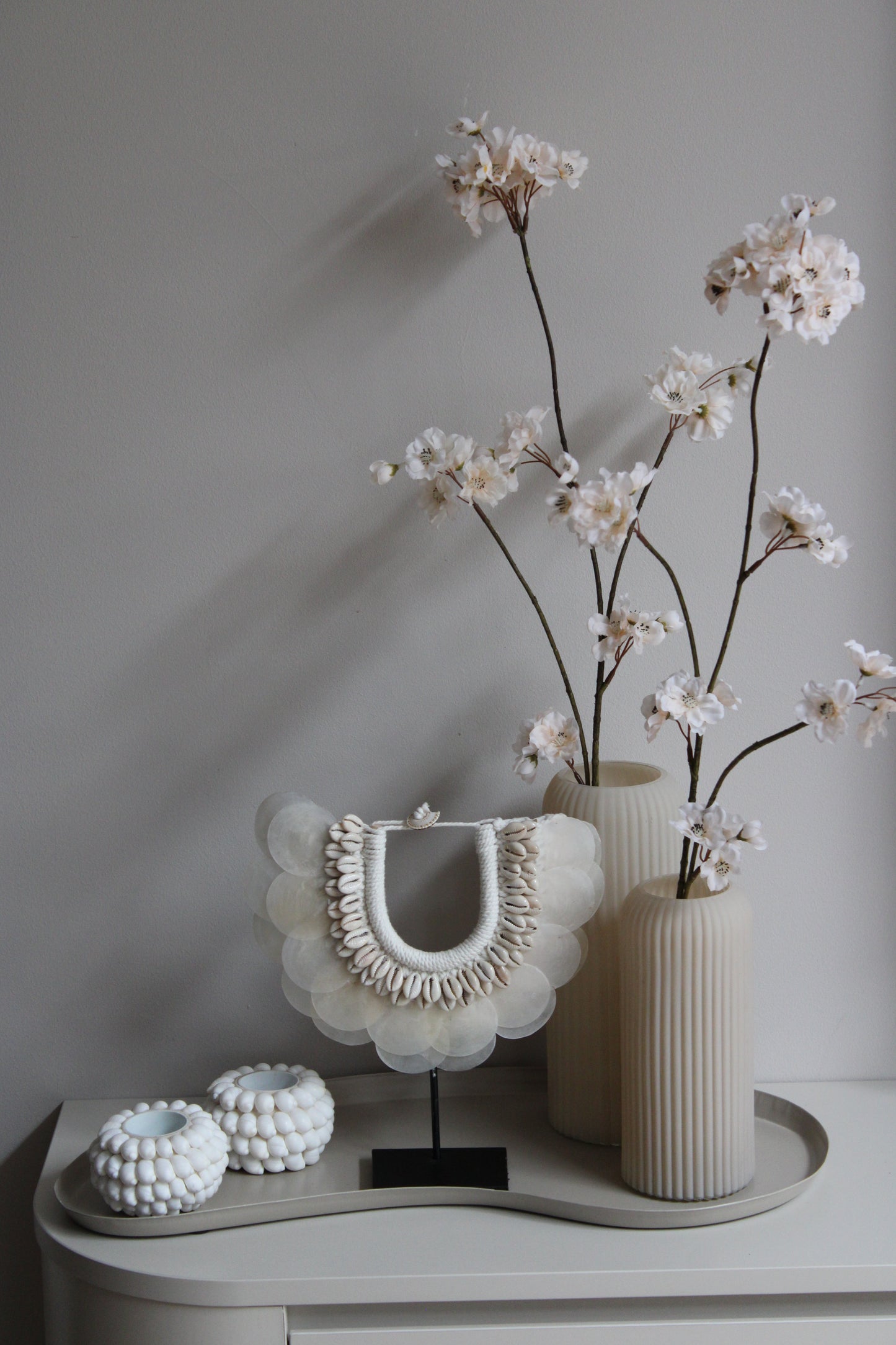 COMPLEET DIENBLAD | SCHELP | BEIGE/WIT