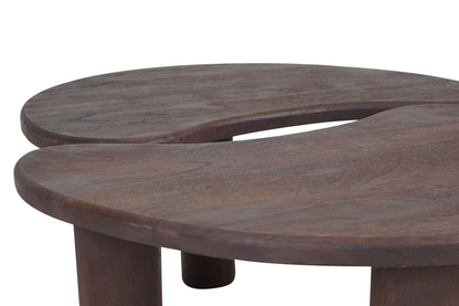 ORGANISCHE SALONTAFEL WALNOOT | LINA | MANGOHOUT | SET VAN 2