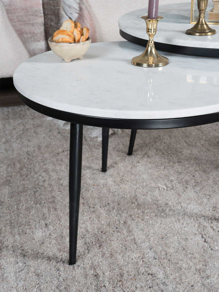 MARMEREN SALONTAFEL | ROND | SET VAN 2