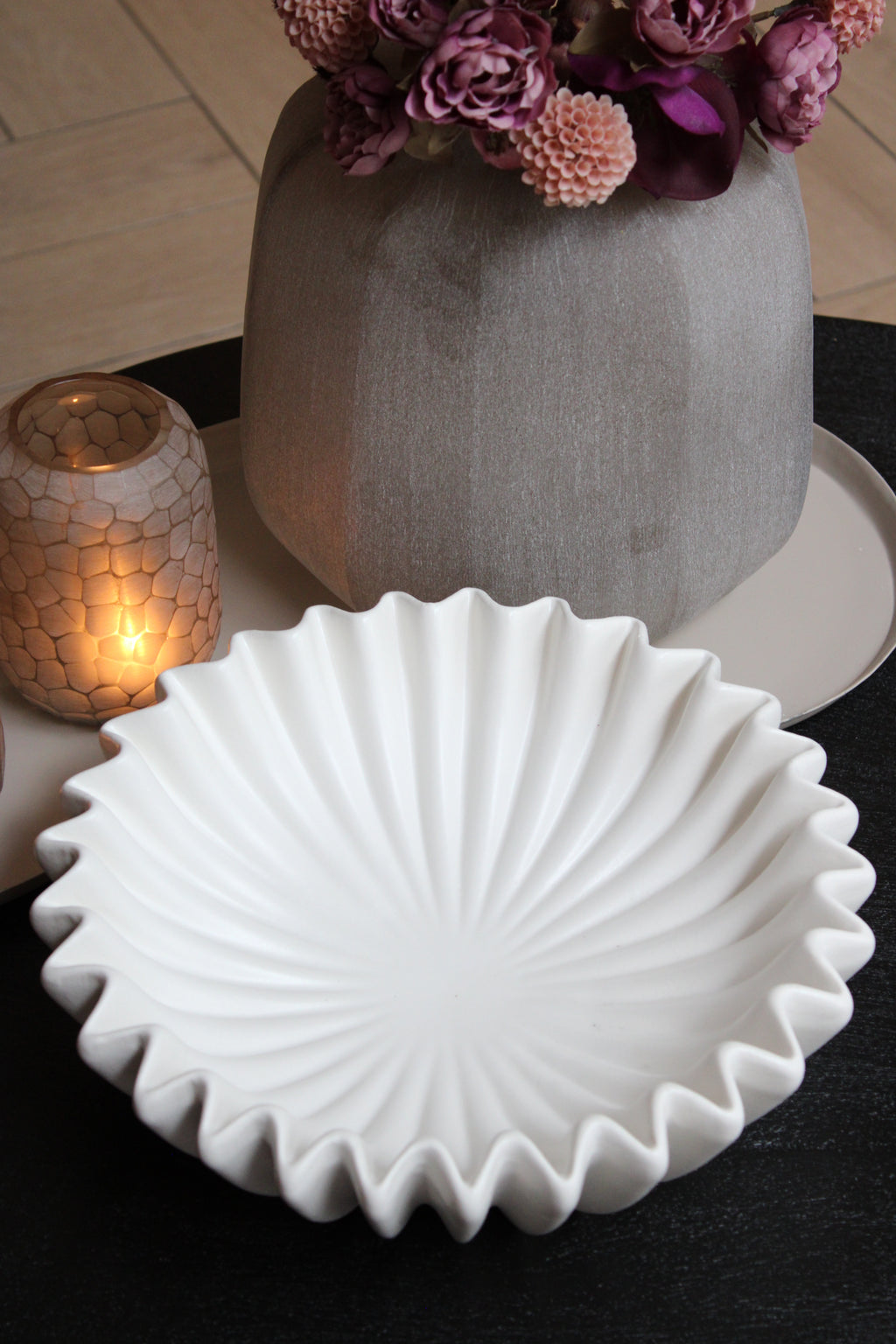 DECORATIE SCHAAL | FRUITSCHAAL | RIBBEL | OFF-WHITE