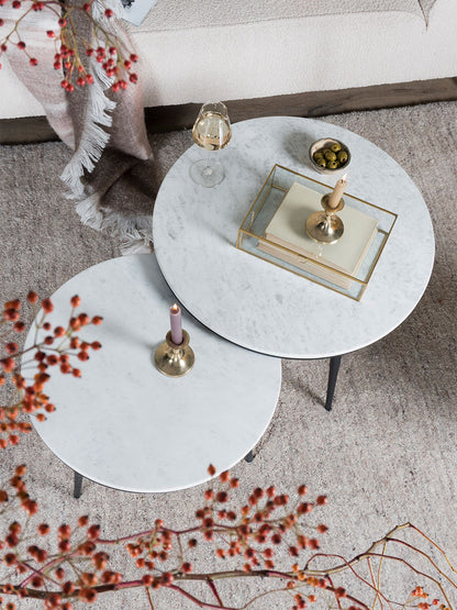 MARMEREN SALONTAFEL | ROND | SET VAN 2