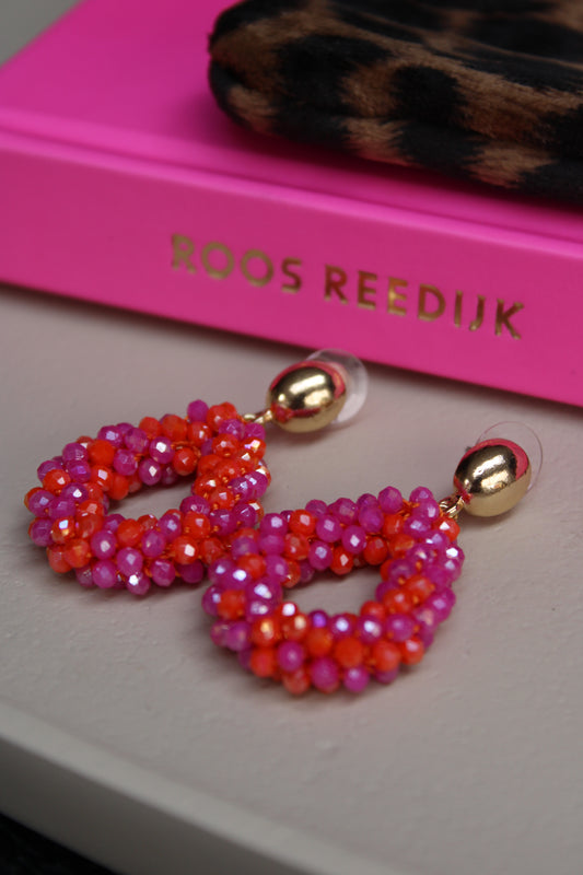 DRUPPEL OORBEL | FUCHSIA ORANJE