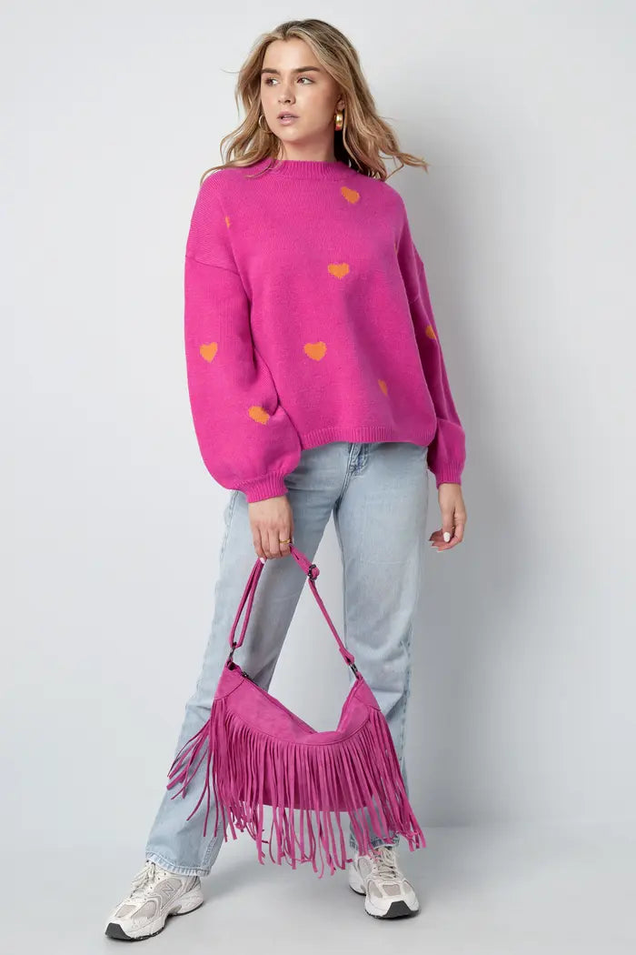 Heartfelt Hugs sweater - fuchsia