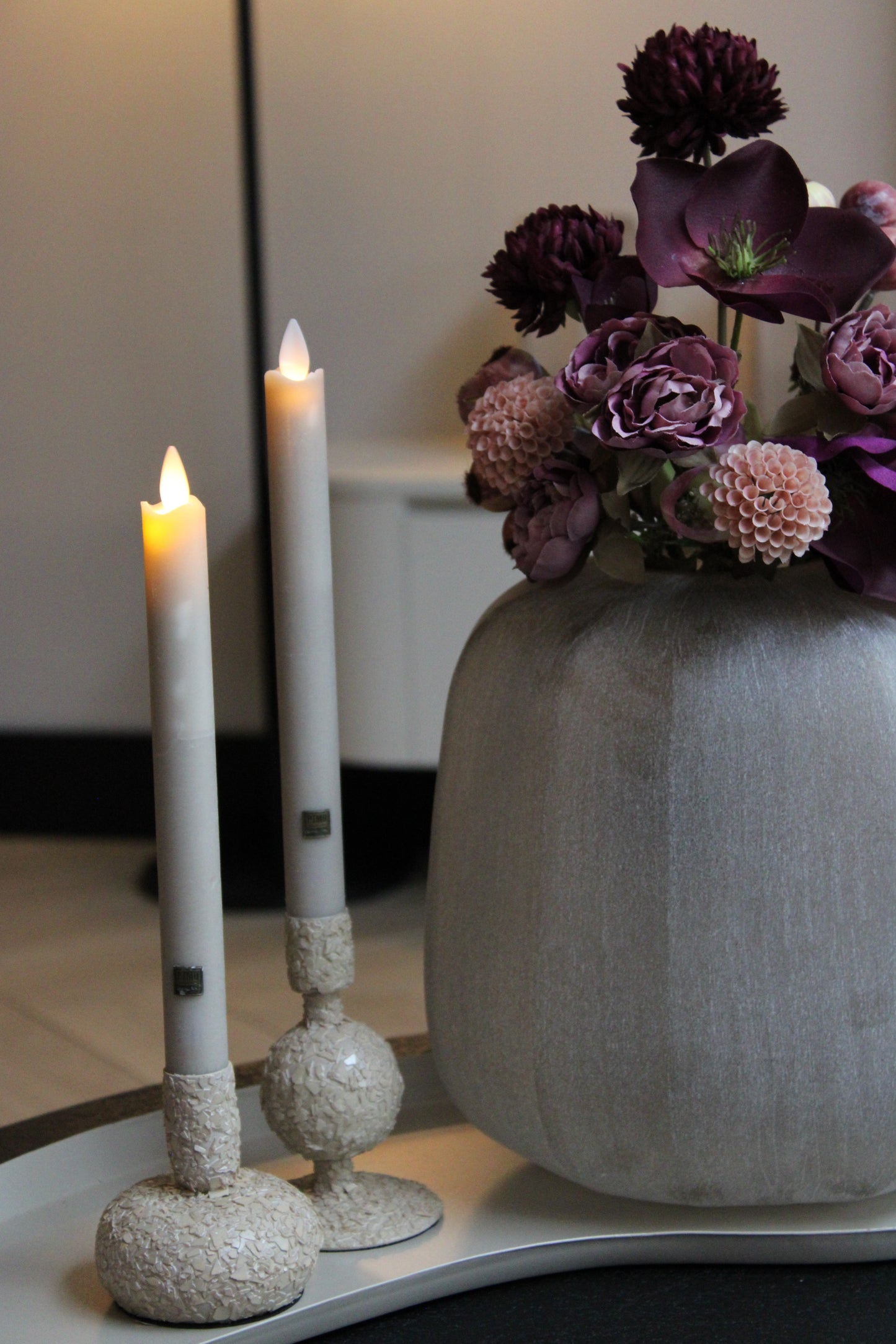 KANDELAAR | BEIGE | SET VAN 2