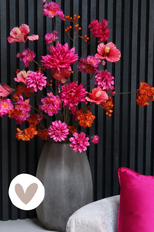 XL BOEKET | ROSA | FUCHSIA/ORANJE/PEACH