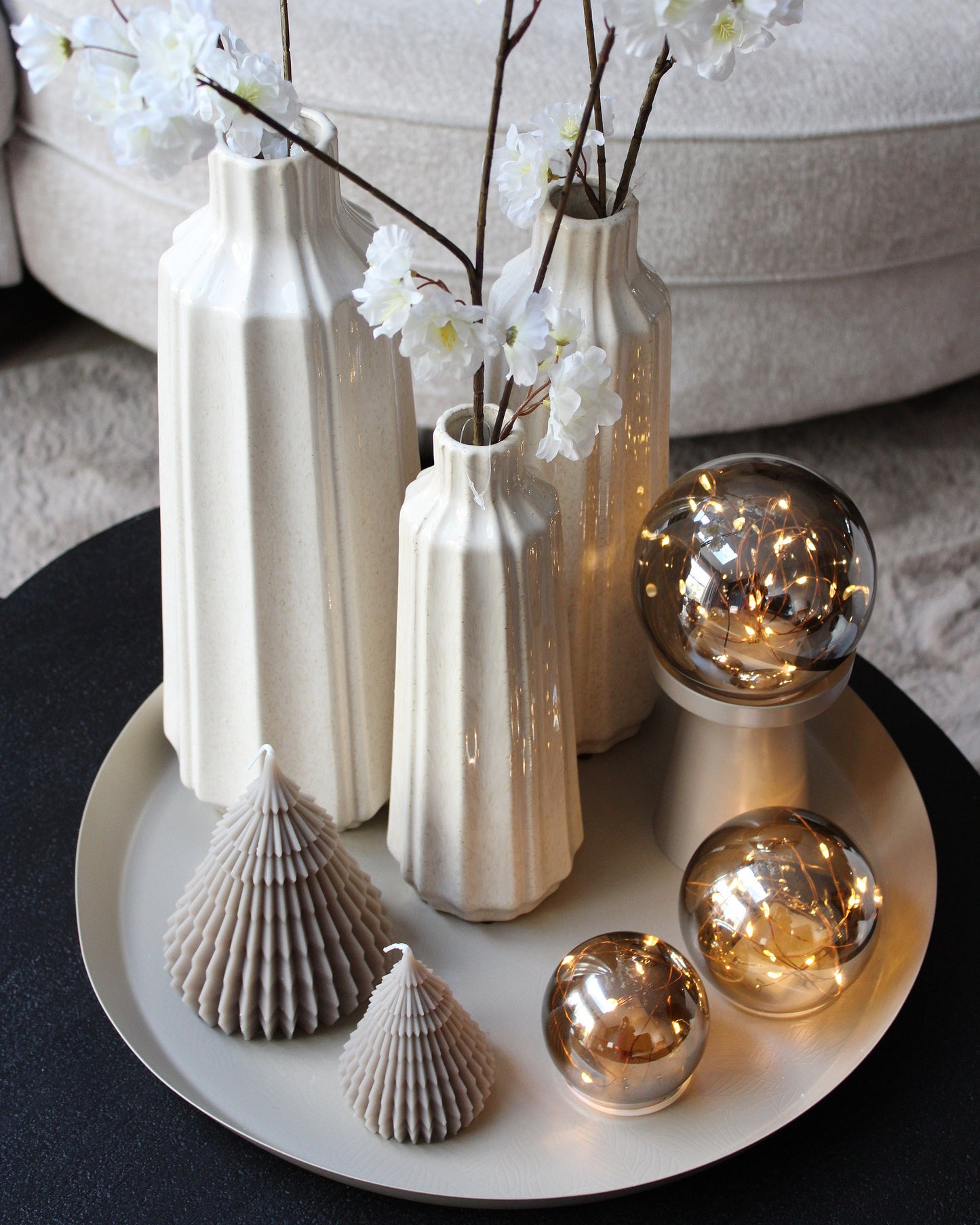 Kaarsen kerstboom ( 3 stuks) taupe