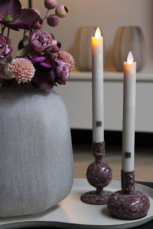 KANDELAAR | BURGUNDY | SET VAN 2