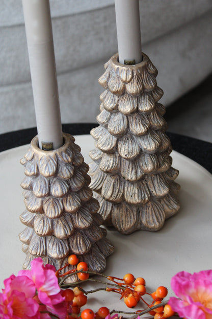 KANDELAAR | KERSTBOOM | SET VAN 2 | STEEN