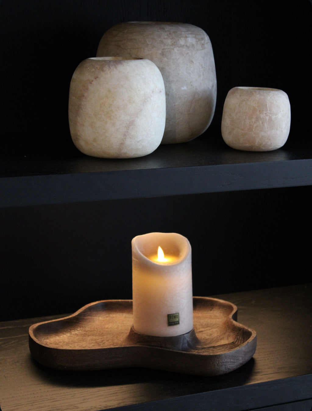 KANDELAAR/ DIENBLAD | WALNUT | LIGHT & LIVING