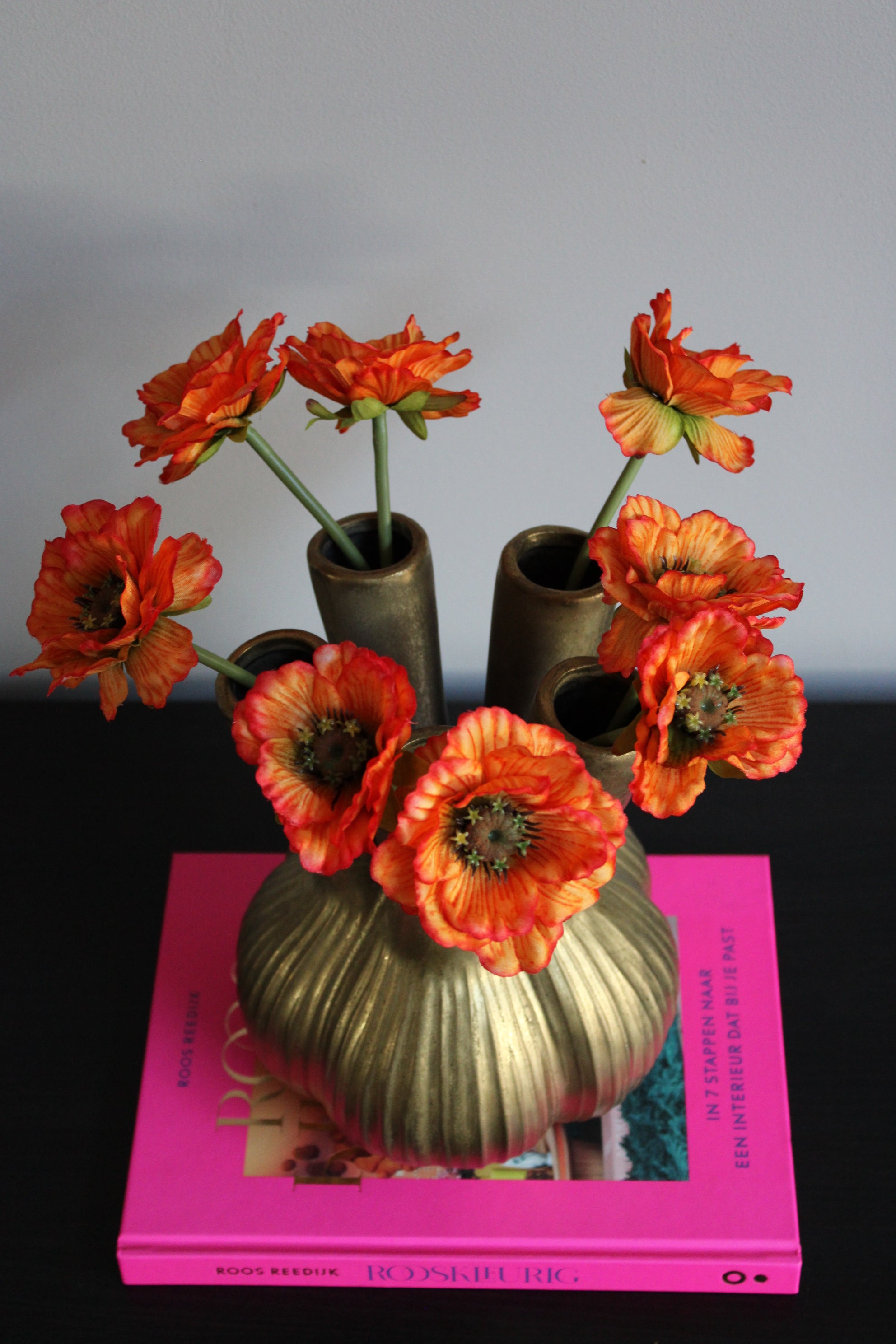 ZIJDEN BOEKET | SILK POPPY | ORANJE | 8 STUKS