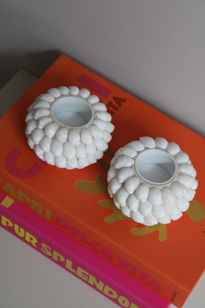 WAXINELICHTHOUDER SCHELP | WIT