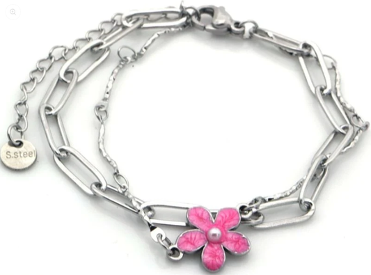 Armband - Blush Bloom - 17-21 cm - Zilverkleurig