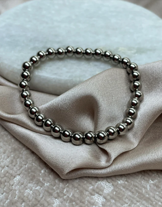 AA 0277 - Armband - Stainless Steel - Bolletjes - 6mm - Zilverkleurig