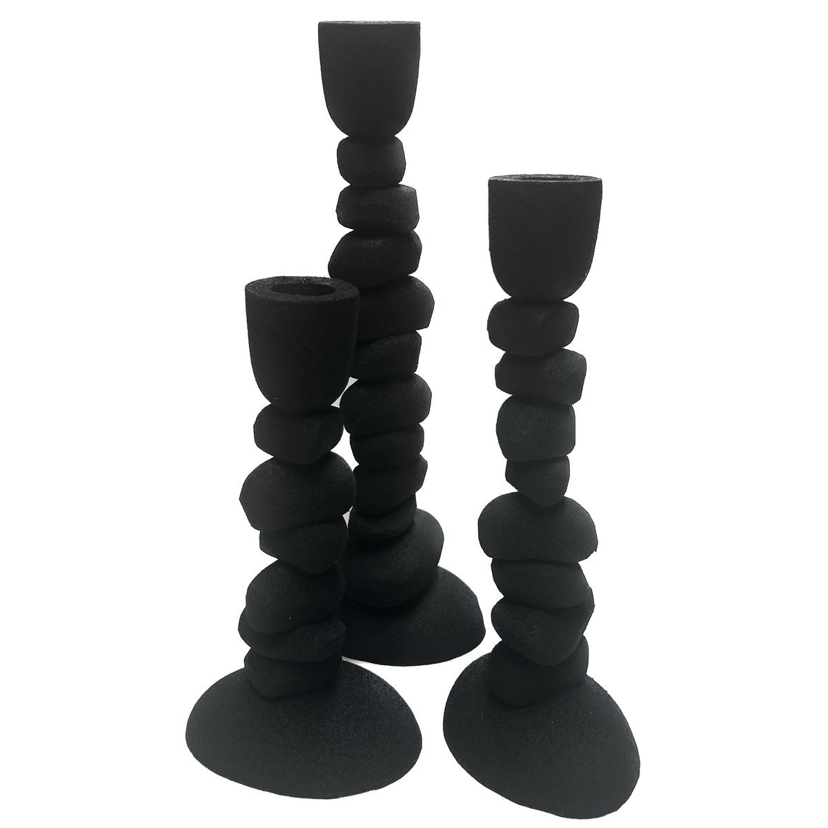 Nechi black L10 x B8 x H28/22/19 cm - 3 stuks