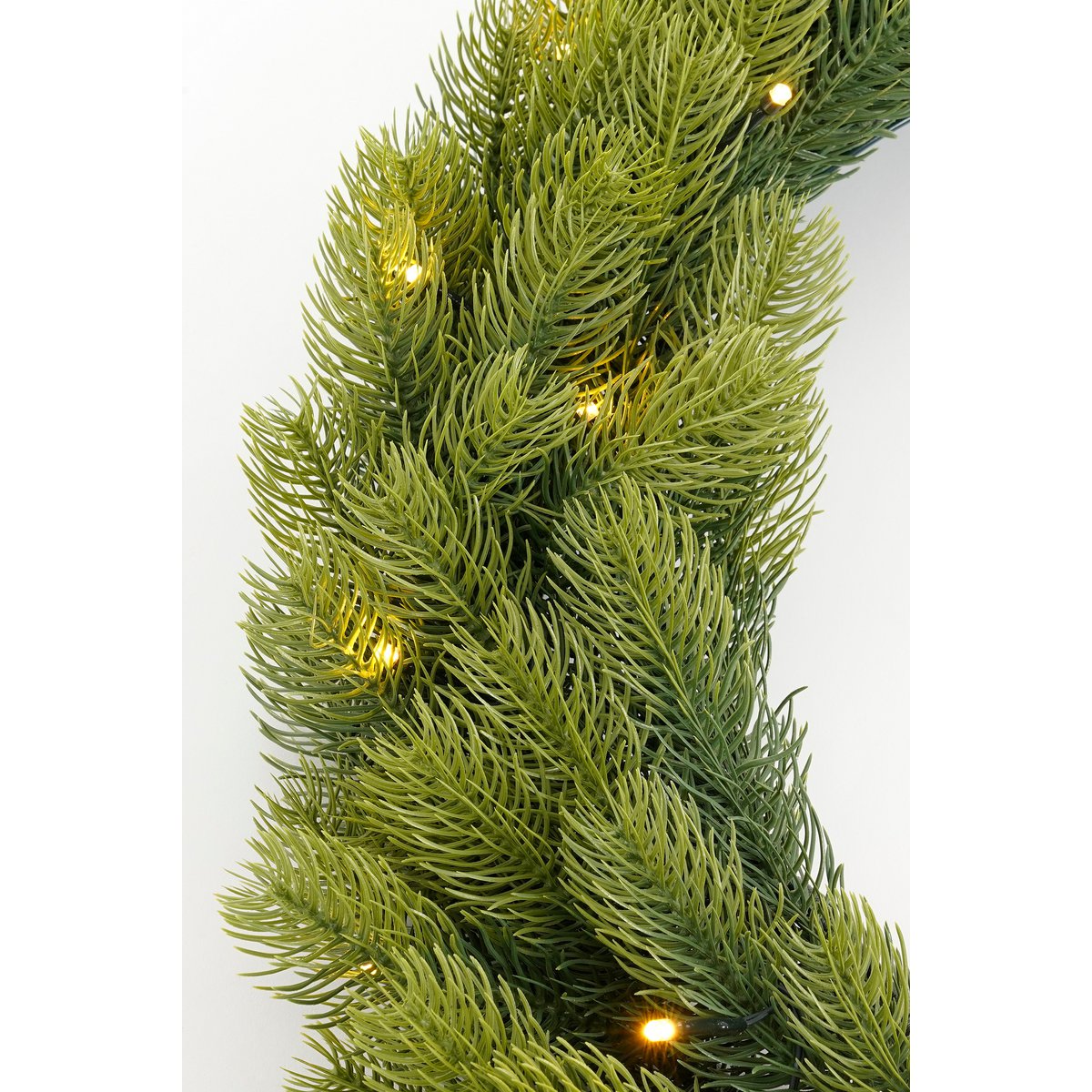 Nagoya Kerstkrans met LED Verlichting - H12 x Ø60 cm - Groen
