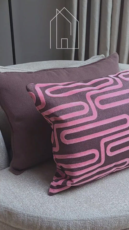 SIERKUSSEN ELRA | BURGUNDY/PINK | 45X45CM