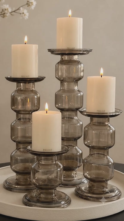 KANDELAAR LUSTER | TAUPE |   4 FORMATEN