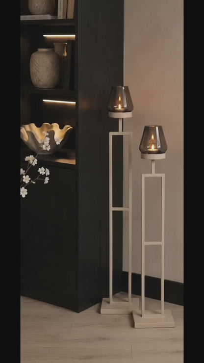 VLOERKANDELAAR | BEIGE | SET VAN 2