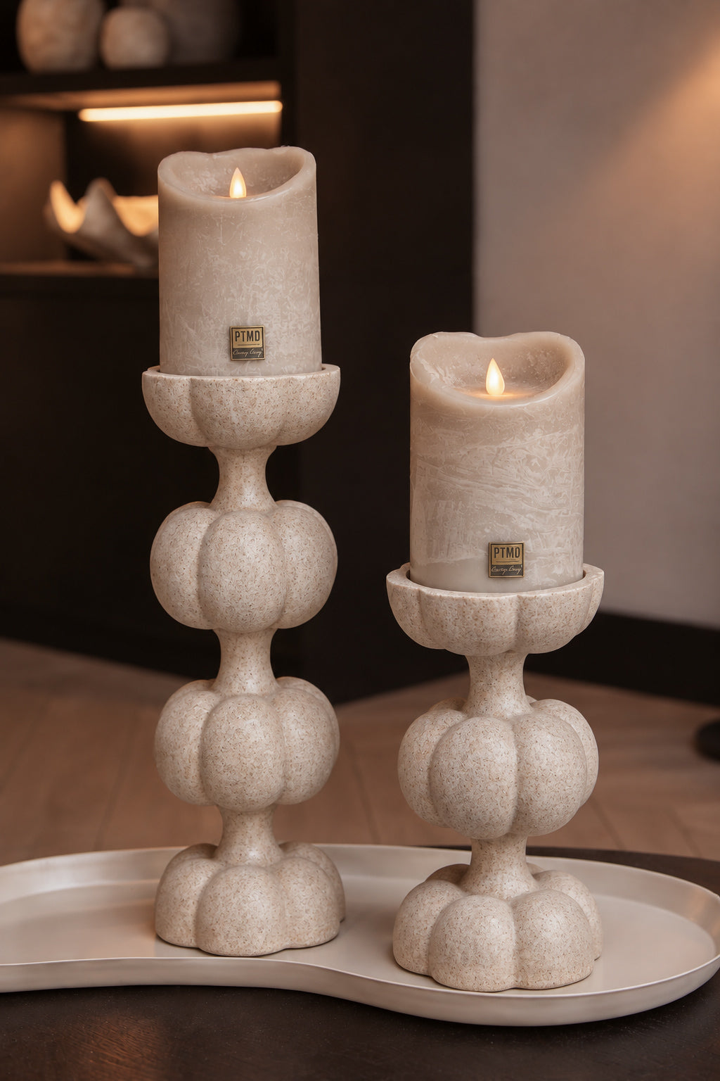 KANDELAAR | POMPOEN | LIGHT & LIVING | SAND