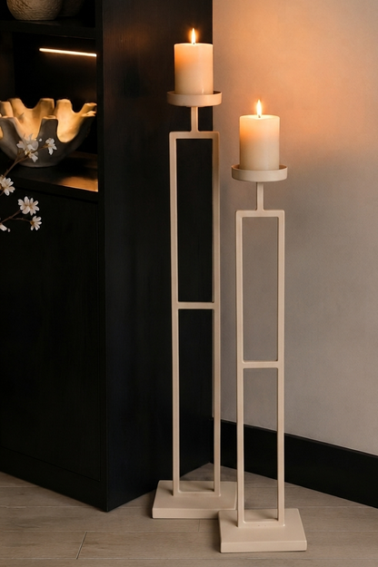 VLOERKANDELAAR | BEIGE | SET VAN 2