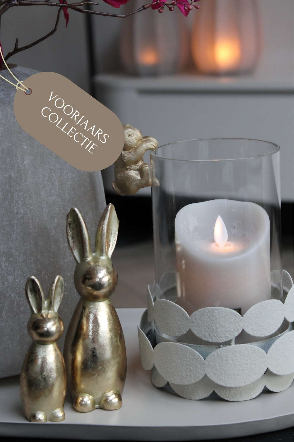 DECORATIE HAASJES | GOUD | SET VAN 2