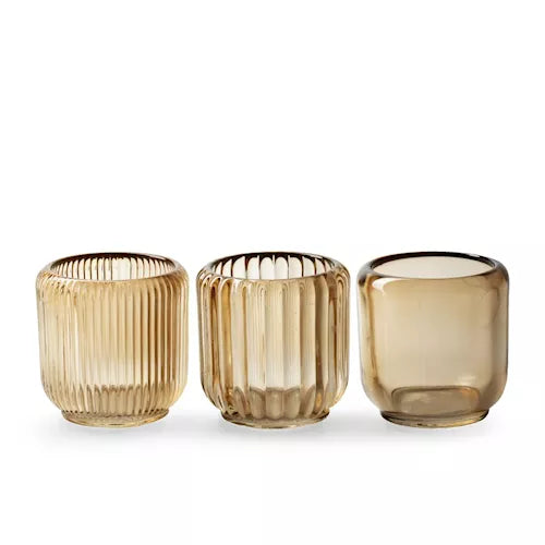 TEALIGHT AMBER | SET VAN 3