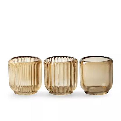 TEALIGHT AMBER | SET VAN 3