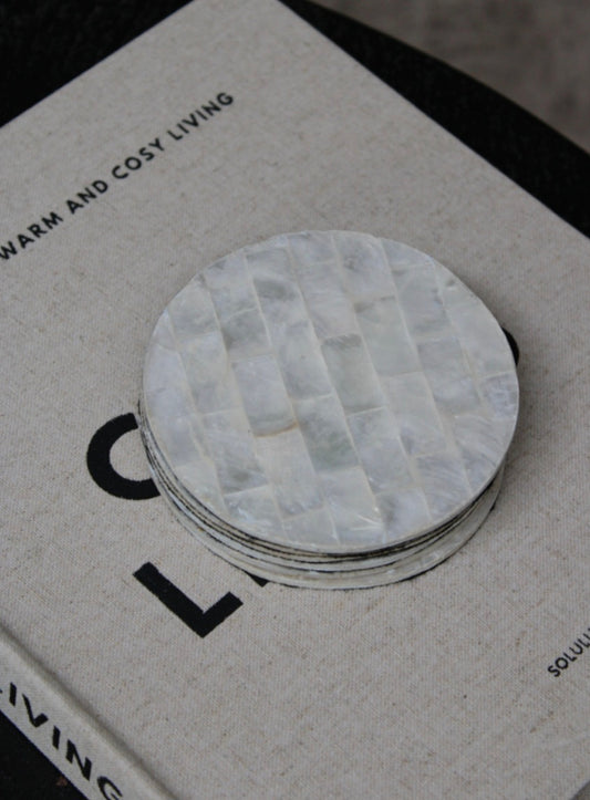 ONDERZETTERS | CAPIZ SCHELP | SET VAN 6
