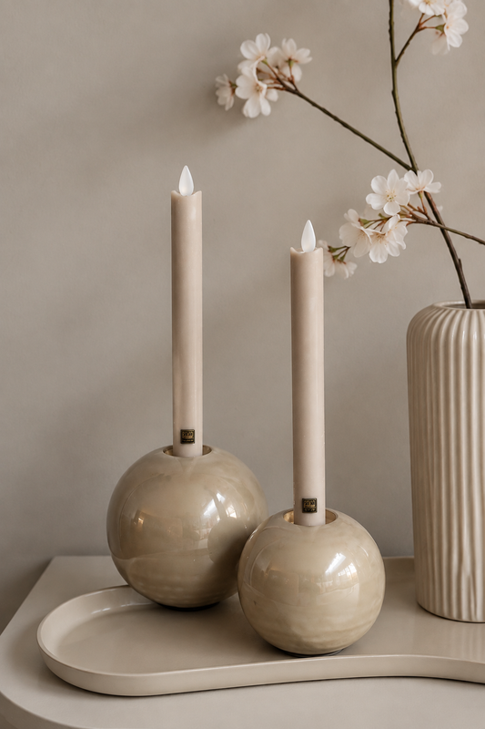 PTMD DINERKAARS LED| BEIGE | SET VAN 2 | 22CM