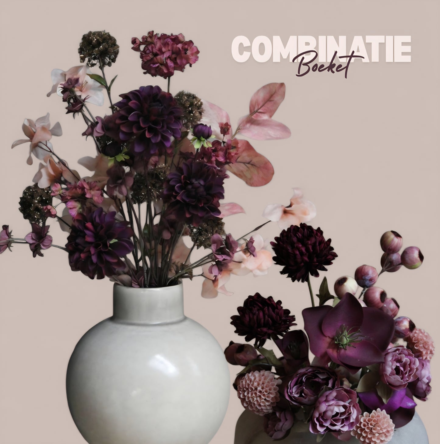 COMBINATIE BOEKET | AUBERGINE/BURGUNDY