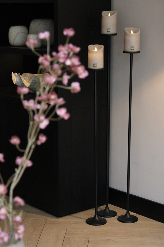 VLOERKANDELAREN | ZWART | SET VAN 3