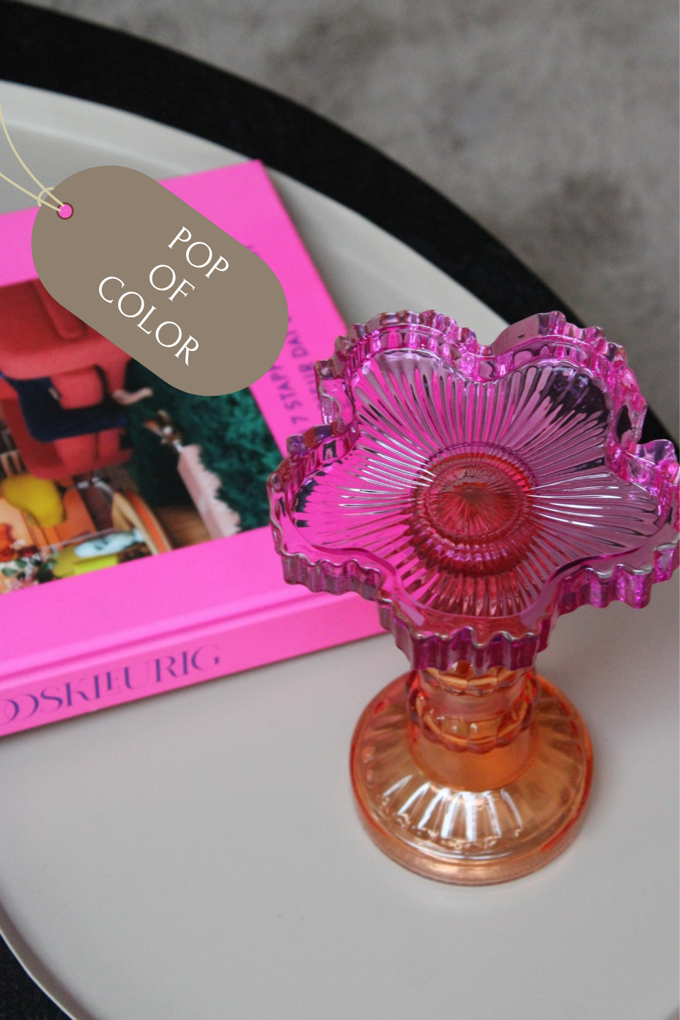 KANDELAAR BLOEM | FUCHSIA / ORANJE