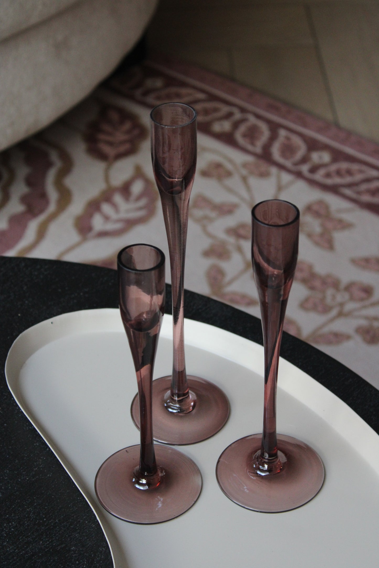 KANDELAAR | MAUVE | SET VAN 3