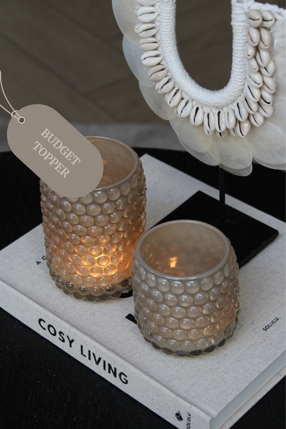 TEALIGHT ROMAN | DOTS | SAND