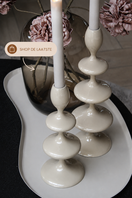 KANDELAAR SAND | LIGHT & LIVING | 2 FORMATEN