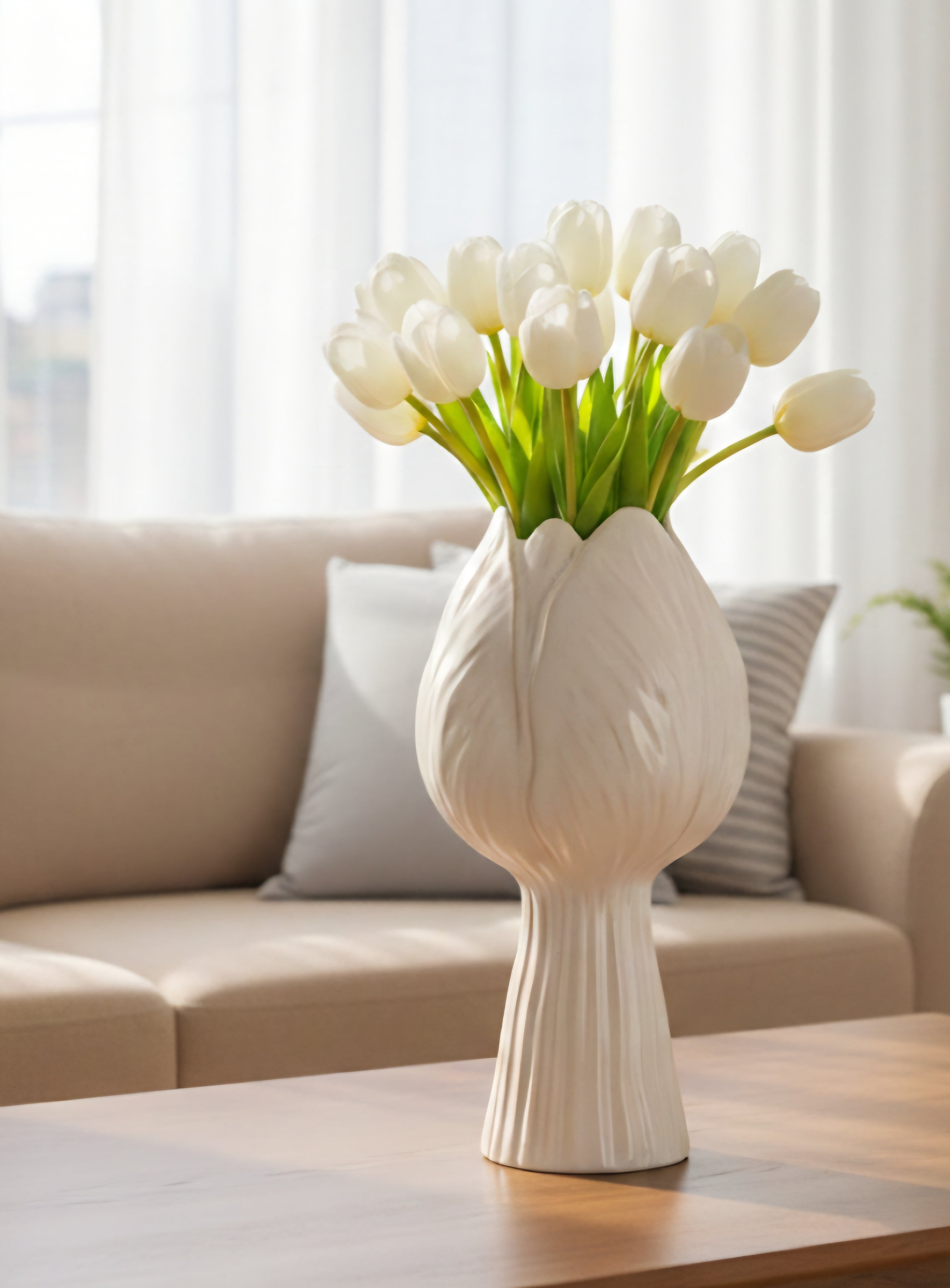 TULP VAAS | BEIGE | 27CM