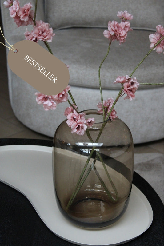 GLAZEN VAAS | BRUIN | 30CM