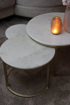 MARMEREN SALONTAFEL | ROND | SET VAN 3