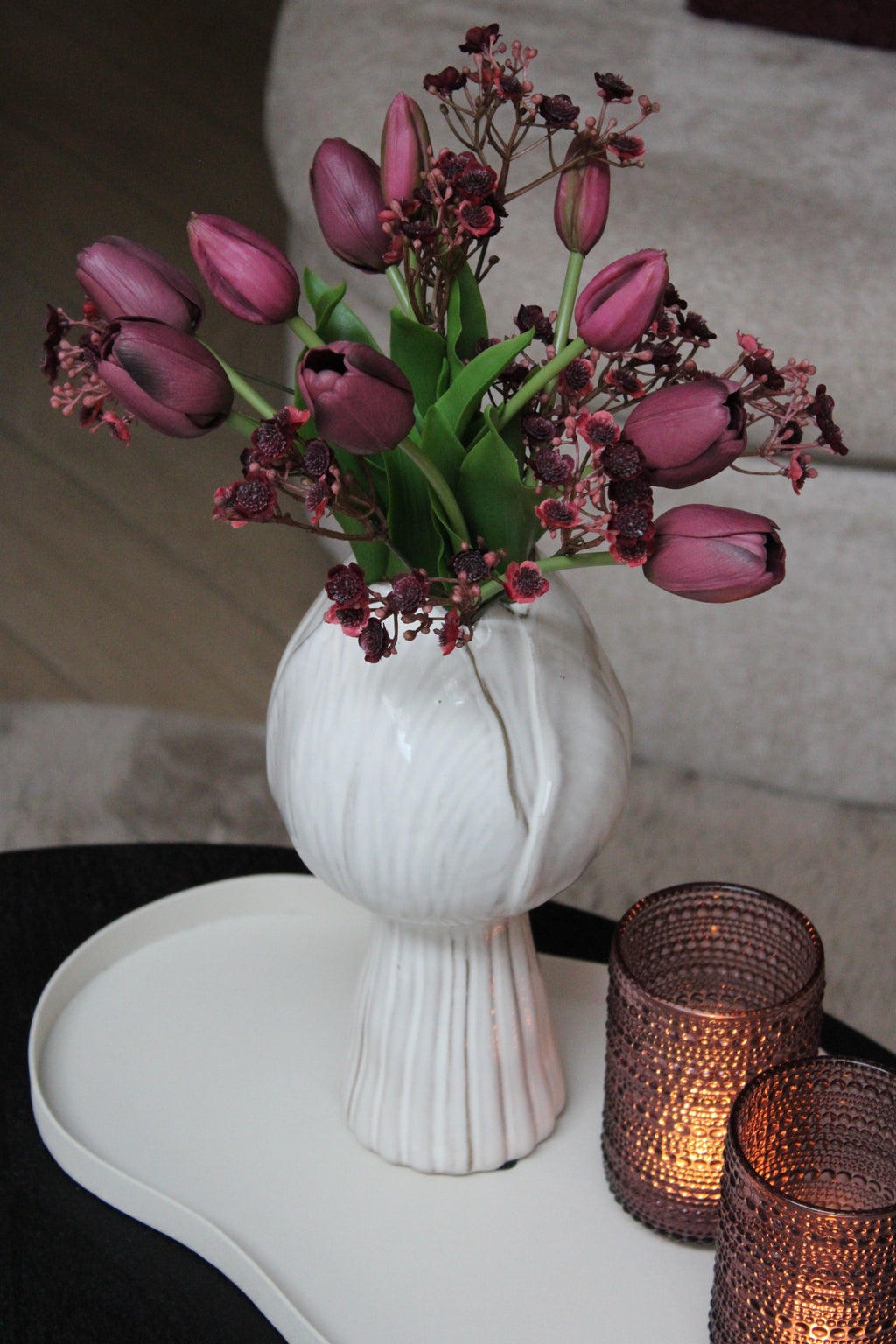 TULP VAAS | BEIGE | 27CM