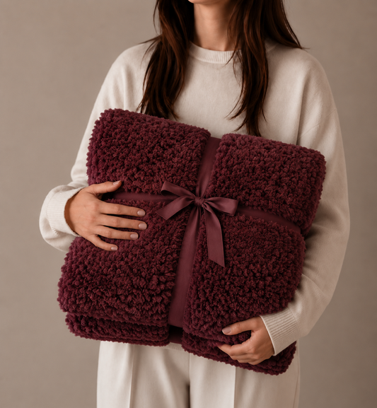 TEDDY PLAID | BURGUNDY | 150X200CM