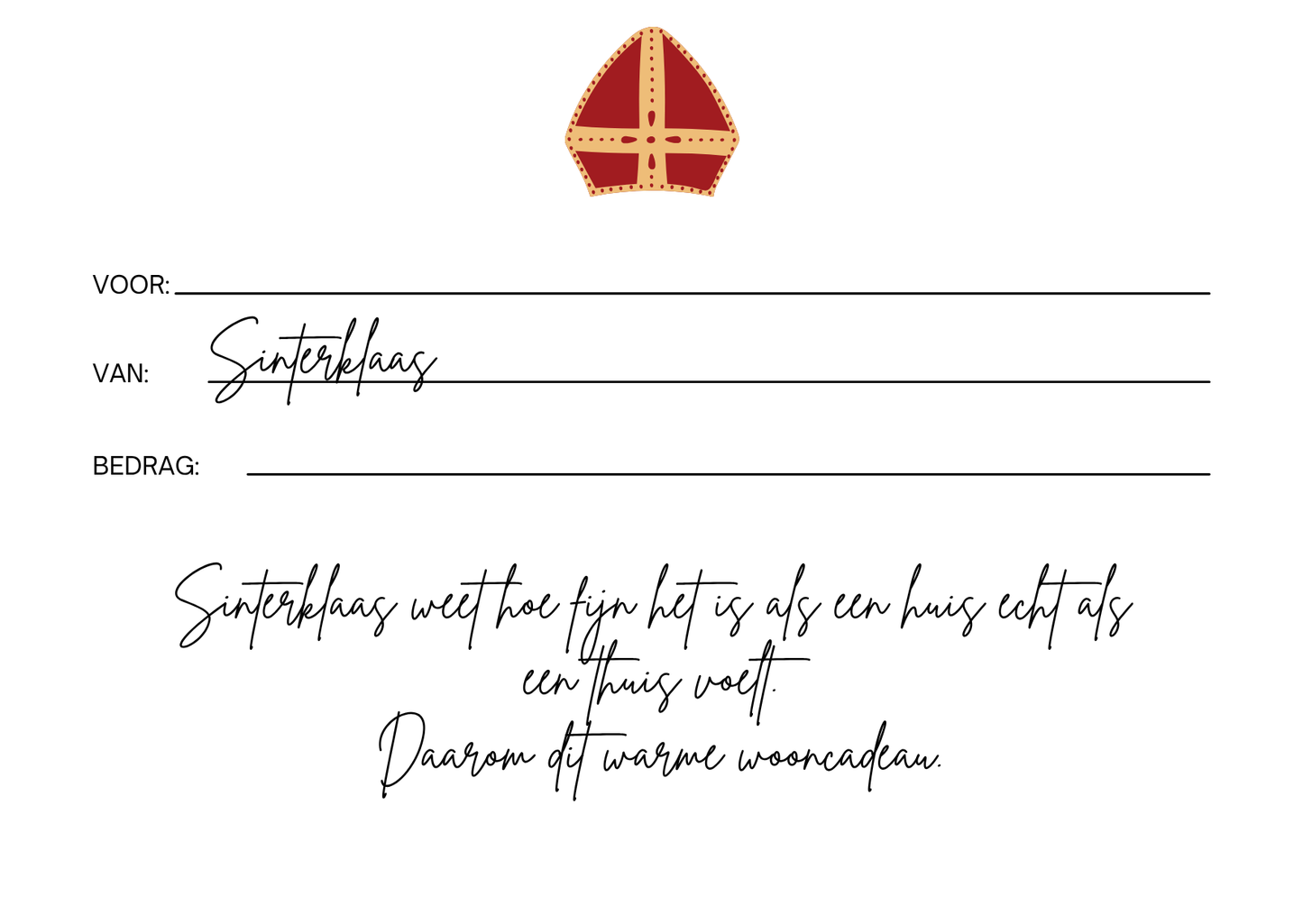 CADEAUBON SINTERKLAAS